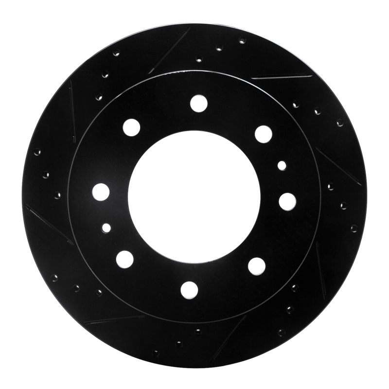 Chevrolet Silverado 3500 HD Brake Rotor (1) - Rear Left - R1 Concepts - Drilled & Slotted - Black - `11-`25